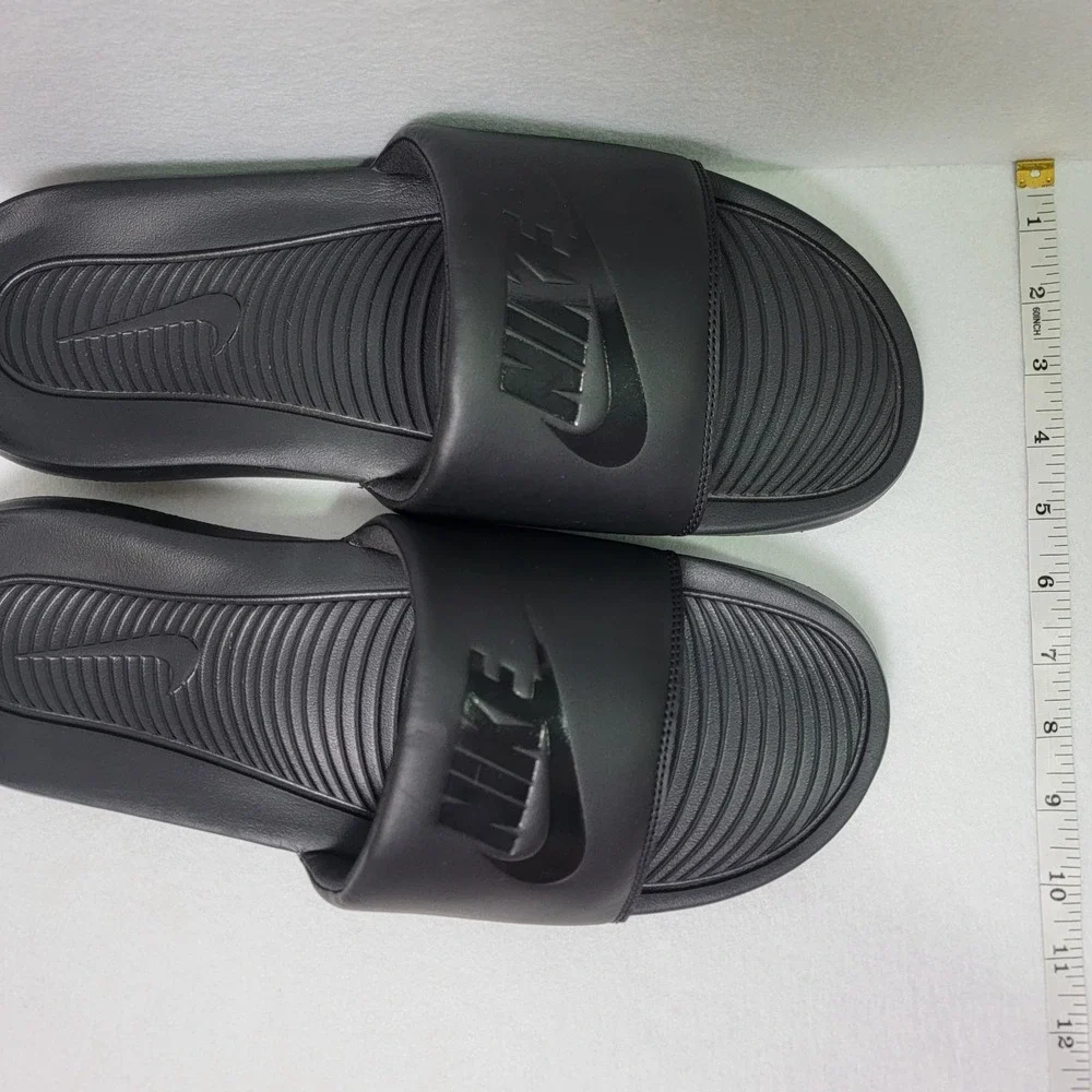 Nike Sandals Men Size 14 Triple Black Victori One Slide Slip On  CN9675-003 #S18